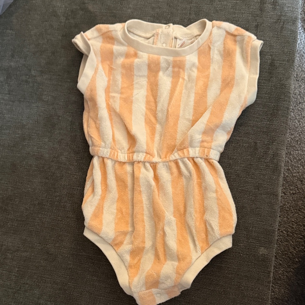 Cat & Jack Orange and Cream Striped Bodysuit